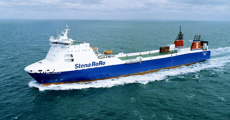 Stena RoRo ship in blue ocean