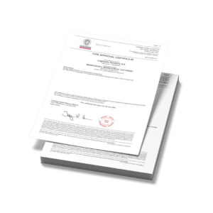 A mockup of Bureau Veritas Type Approval Certificate