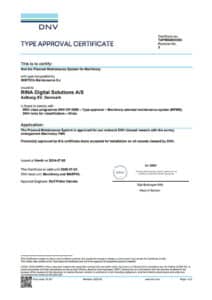 A mockup of DNV Type Approval Certificate