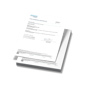 A mockup of DNV Type Approval Certificate