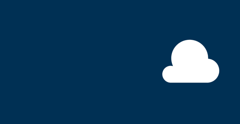 A graphic showing a blue background with a cute cloud on the right